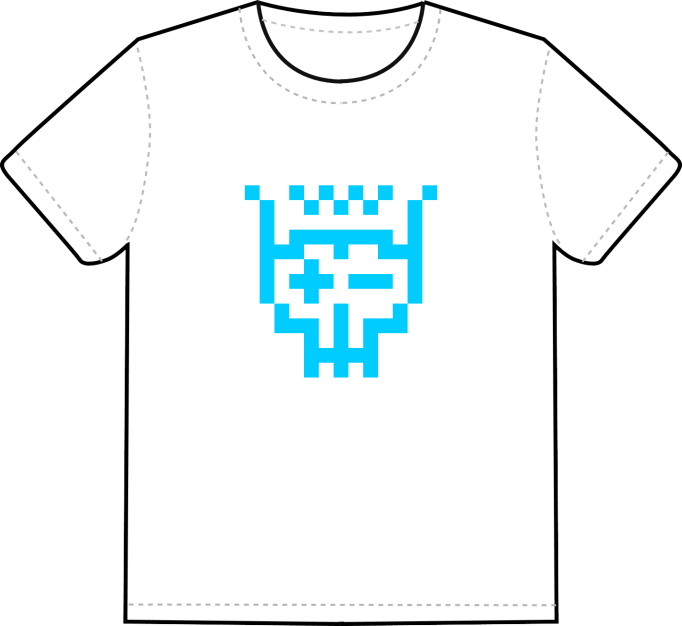 iconperday blue electrohead white t-shirt → click to order