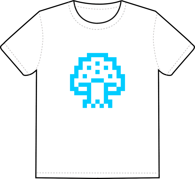 iconperday blue mushroom white t-shirt → click to order