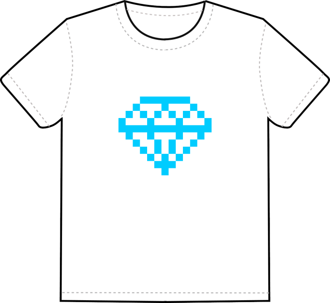 iconperday blue ruby white t-shirt → click to order