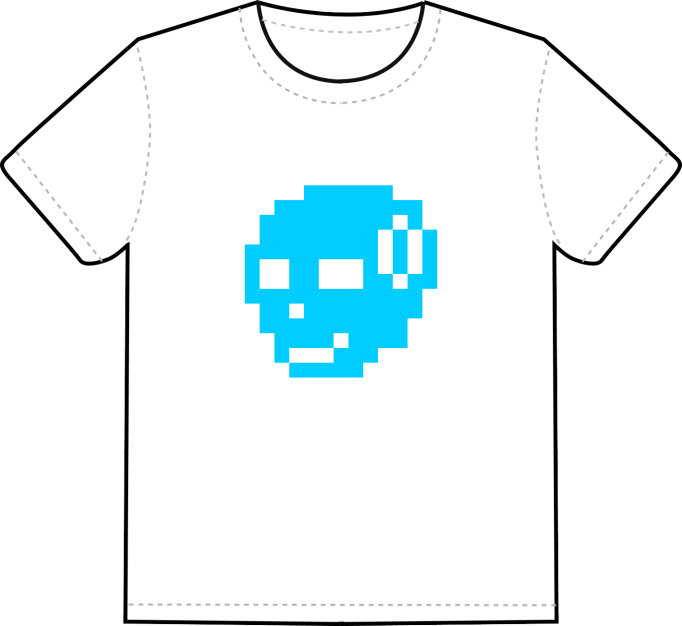 iconperday blue smile white t-shirt → click to order