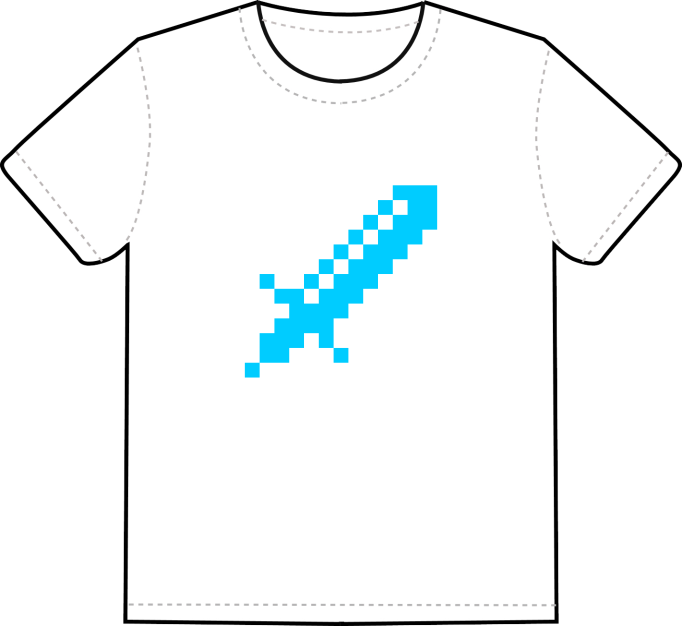 iconperday blue sword t-shirt → click to order