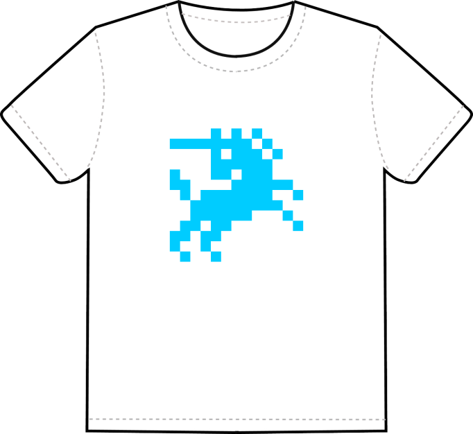 iconperday blue unicorn t-shirt → click to order