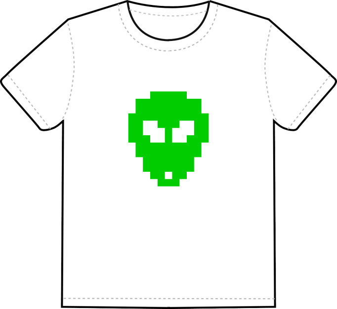 iconperday green alien t-shirt → click to order