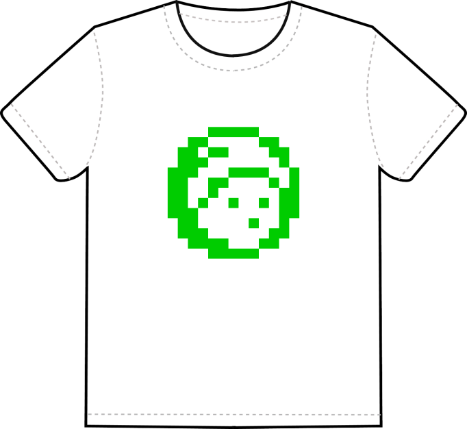 iconperday green ghost white t-shirt → click to order