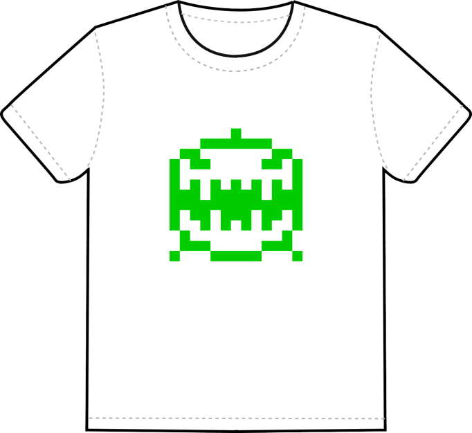 iconperday green jaws white t-shirt → click to order