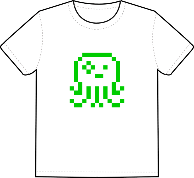 iconperday green octopus t-shirt → click to order
